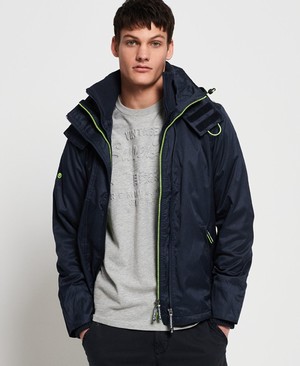 Superdry Hooded Arctic Pop Cipzár SD-Windcheater Férfi Kabát Sötétkék/Citrom | OHRPG5602